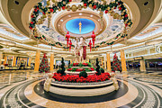 Caesars Palace Main Entrance at Christmas Wide Photograph by Aloha Art