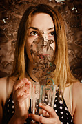 Cafe tin sign girl drinking chocolate milkshake Photograph by Jorgo Photography