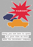 Car Accident Card- Art by Linda Woods Mixed Media by Linda Woods
