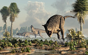 Carnotaurs on the Hunt Digital Art by Daniel Eskridge