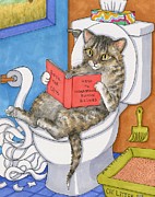 Cat 535 Painting by Lucie Dumas