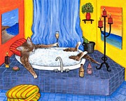 Cat 537 Painting by Lucie Dumas