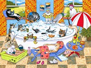 Cat 601 Painting by Lucie Dumas