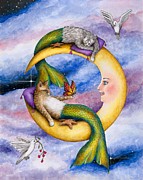 Cat Mermaid 29 Painting by Lucie Dumas