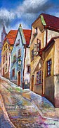 Cesky Krumlov Old Street 2 Painting by Yuriy Shevchuk