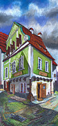 Cesky Krumlov Old Street 3 Painting by Yuriy Shevchuk