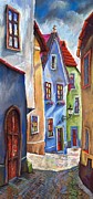 Cesky Krumlov Old Street Painting by Yuriy Shevchuk