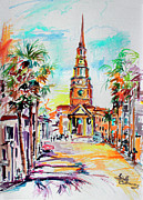Charleston South Carolina Episcopal Church Painting by Ginette Callaway
