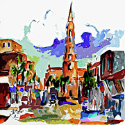 Charleston South Carolina Saint Philips Church Mixed Media by Ginette Callaway