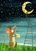 Cheese Moon  Drawing by Andrew Hitchen