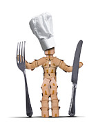 Chef box man Character with cutlery Digital Art by Simon Bratt Chef box man Character with cutlery Digital Art by Simon Bratt
