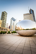 Chicago Gloud Gate and Chicago Skyline Photo Photograph by Paul Velgos