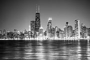 Chicago Lakefront Skyline Black and White Photo Photograph by Paul Velgos Chicago Lakefront Skyline Black and White Photo Photograph by Paul Velgos