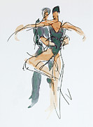 Choreographic lesson at The Royal Ballet School 01 Drawing by Peregrine Roskilly