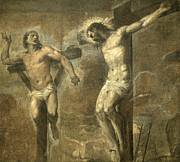Christ on the Cross and the Good Thief Painting by Titian Christ on the Cross and the Good Thief Painting by Titian