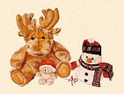 Christmas Buddies Painting by Angeles M Pomata Christmas Buddies Painting by Angeles M Pomata