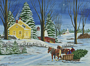 Christmas Eve In The Country Painting by Charlotte Blanchard