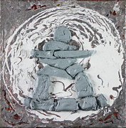 Circle 2 Inukshuk Painting by Madeleine Arnett