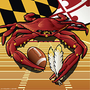 Citizen Crab Redskin, Maryland Crab celebrating Washington Redskins football Digital Art by Joe Barsin