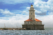 City - Chicago IL - Chicago harbor lighthouse Photograph by Mike Savad
