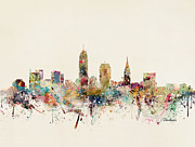Cleveland Ohio Skyline Painting by Bri Buckley