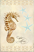 Coastal Waterways - Seahorse Dance Painting by Audrey Jeanne Roberts
