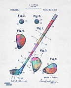 Colorful 1910 Golf Club Patent Digital Art by Nikki Marie Smith