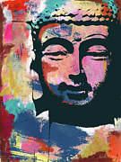 Colorful Buddha 2- Art by Linda Woods Mixed Media by Linda Woods