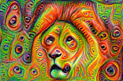 Colorful crazy lion deep dream Digital Art by Matthias Hauser Colorful crazy lion deep dream Digital Art by Matthias Hauser