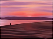 Canine Contemplation at the Beach Painting by Barefoot Bodeez Art Canine Contemplation at the Beach Painting by Barefoot Bodeez Art