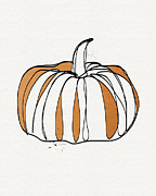 Contemporary Pumpkin- Art by Linda Woods Drawing by Linda Woods
