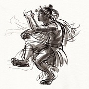 Cook Islands Male Dancer Painting by Judith Kunzle