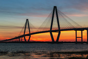 Cooper River Bridge Golden Sunset Hour Photograph by Dale Powell Cooper River Bridge Golden Sunset Hour Photograph by Dale Powell