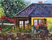 Cottage in Carmel Painting by Sue Carmony