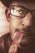Coupon man eating food and beverage ticket stub  Photograph by Jorgo Photography