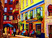 Courtyard Cafes Painting by Carole Spandau