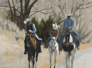 Cowboys Painting by Tate Hamilton