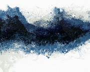 Crashing Waves- Minimal Art by Linda Woods Painting by Linda Woods