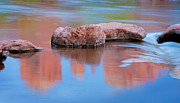 Creek Rocks with Cathedral Rock Reflection Photograph by Bob Coates