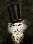Curmudgeon Cat Painting by Stella Violano