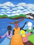 Current Friends Painting by Patricia Sabreee