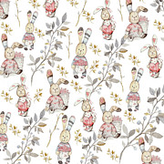 Cute Easter Bunnies Painting by Watercolor Art Cute Easter Bunnies Painting by Watercolor Art