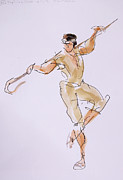 Daphnis tries to follow Chloe Drawing by Peregrine Roskilly