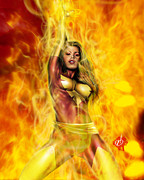 Dark Phoenix Painting by Pete Tapang