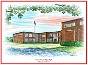 David Crockett Junior High School Drawing by Randy Welborn