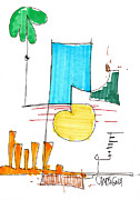 Day At The Beach Drawing by Teddy Campagna