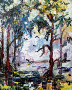 Daybreak In The Okefenokee Painting by Ginette Callaway