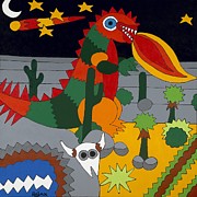 Desert Night Painting by Rojax Art