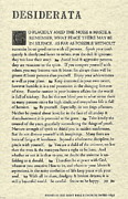 Desiderata Poem on Parchment Drawing by Desiderata Gallery