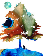 Determination - Colorful Cat Art Painting Painting by Sharon Cummings